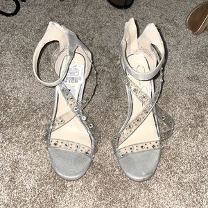 Silver heels size 7